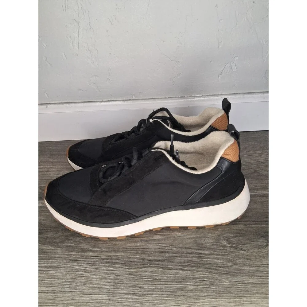 Nordstrom Rack Black Lace Up Comfort Sneakers Women's Sz 10 Casual Walking Shoes